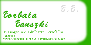 borbala banszki business card